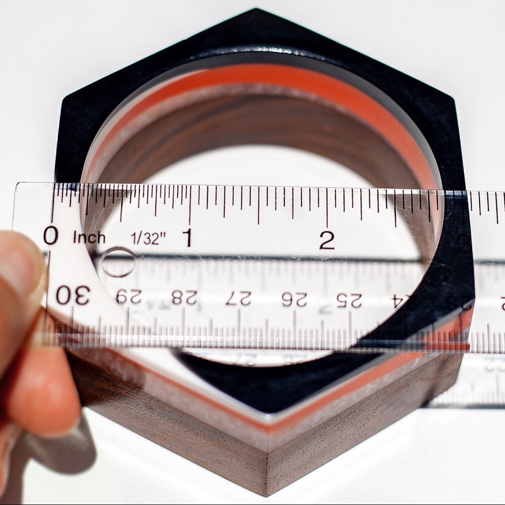 HANDMADE Wood+Lucite Vintage Repro Hexagon—1 Left! - Picture 5 of 8